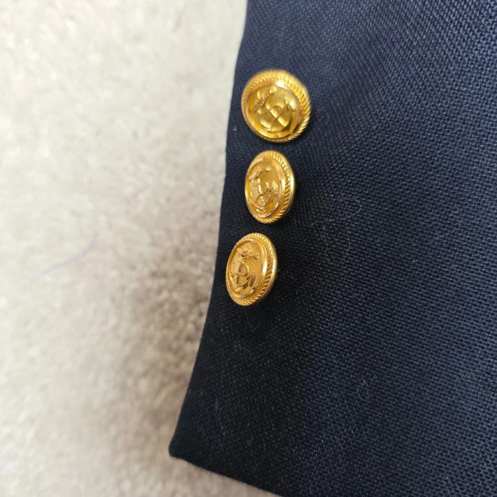 Hart Schaffner Marx Blazer Mens 40R Navy Blue Chicago Yacht Club Vintage Gold